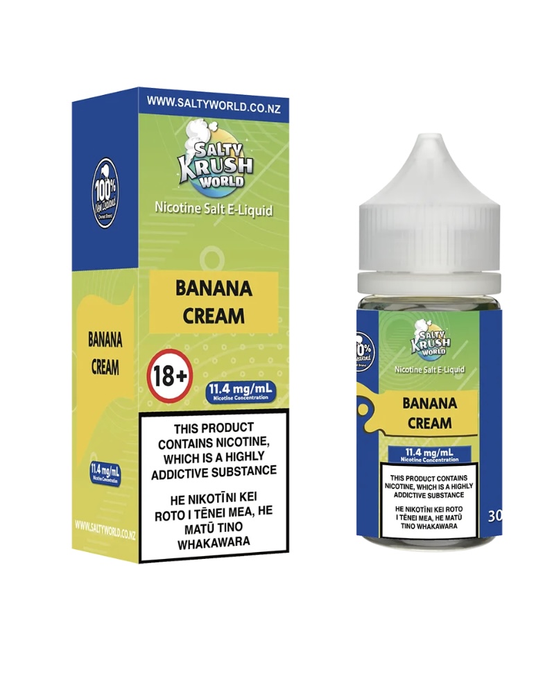 Banana Cream Nicotine Salt E-liquid By Salty Krush World