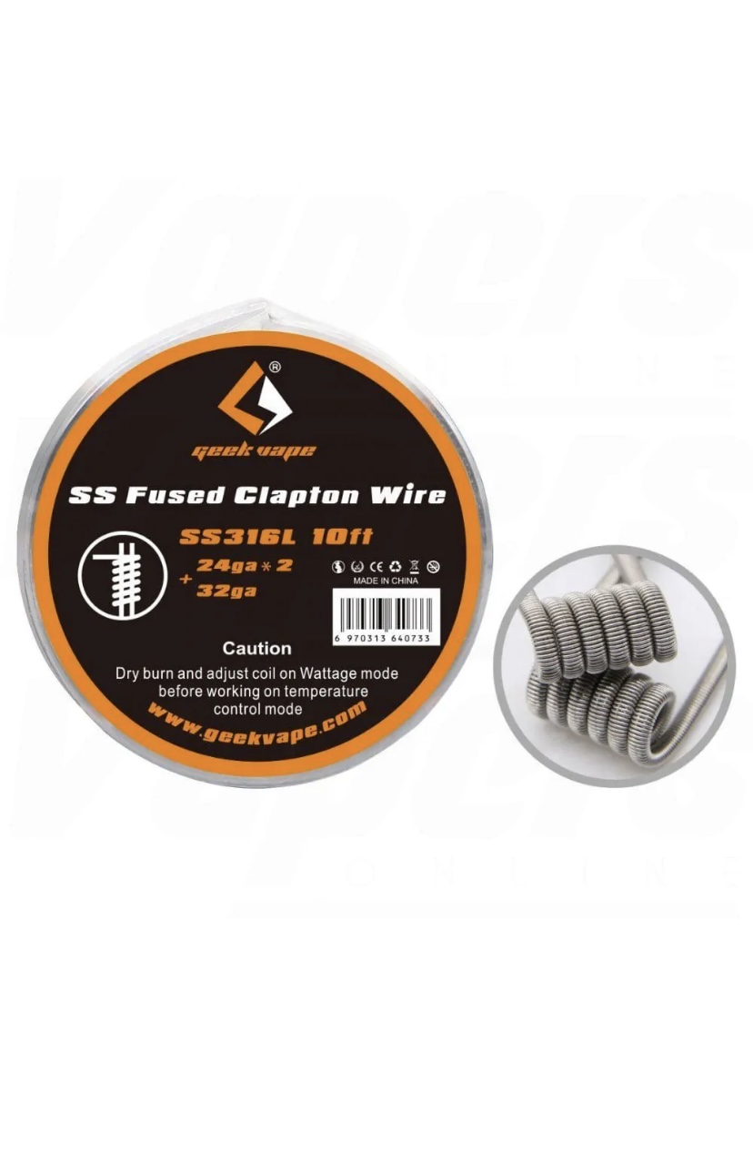 Geek Vape SS316 Fused Clapton 24AWG*2 (twisted) + 32AWG 3m