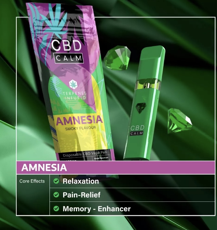 Amnesia – CBD Terpenes 1800mg Disposable Vape | CBD Calm - Image 2