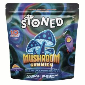 Blue Raspberry STONED Amanita Muscaria Mushroom Gummies 10000MG 10CT