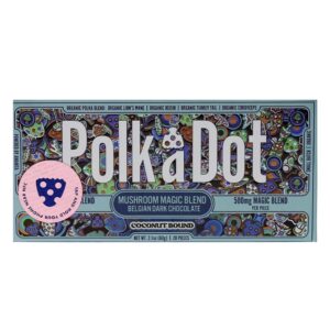 Coconut Bound PolkaDot Magic Mushroom Belgian Dark Chocolate 500mg