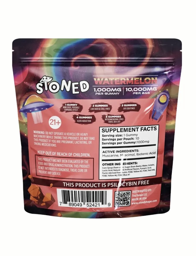 Watermelon STONED Amanita Muscaria Mushroom Gummies 10000MG 10CT - Image 2