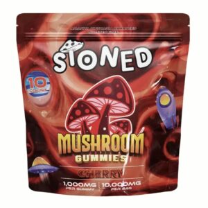 Cherry STONED Amanita Muscaria Mushroom Gummies 10000MG 10CT