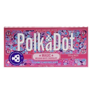 Pink Cheesecake PolkaDot Magic Mushroom Belgian White Chocolate 200mg Magic Per Piece