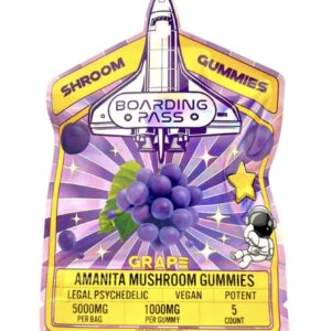 Grape Boarding Pass Amanita Shroom Gummies 1000mg