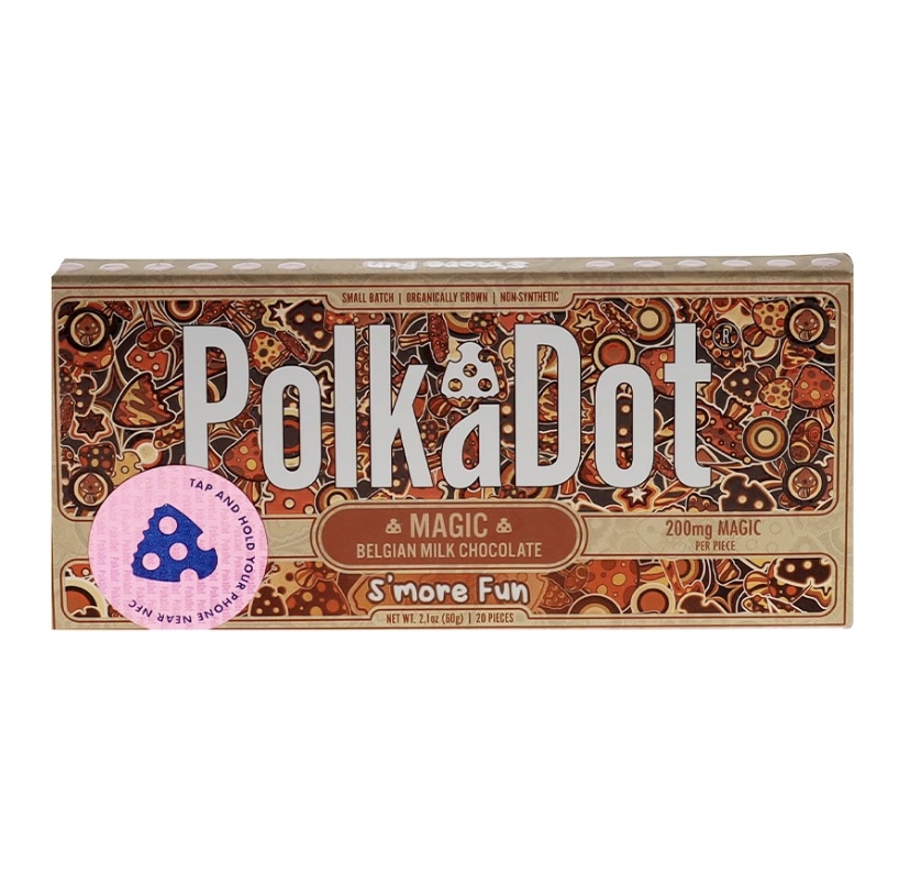 S’More Fun PolkaDot Magic Mushroom Belgian Milk Chocolate 200mg Magic Per Piece