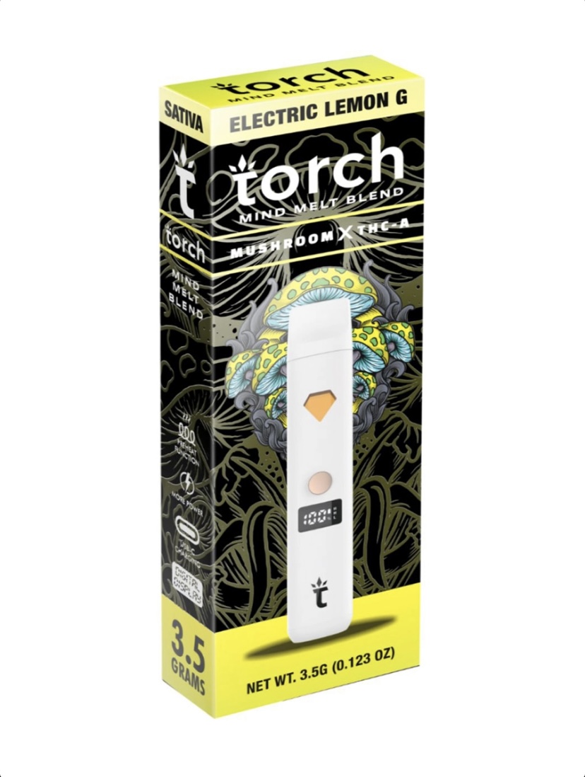Electric Lemon G Torch Mind Melt Mushroom x THC-A Blend White Series Vape 3.5G