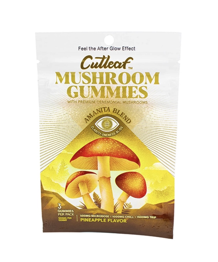 Pinapple Cutleaf Mushroom Gummies Amanita Blend 500mg
