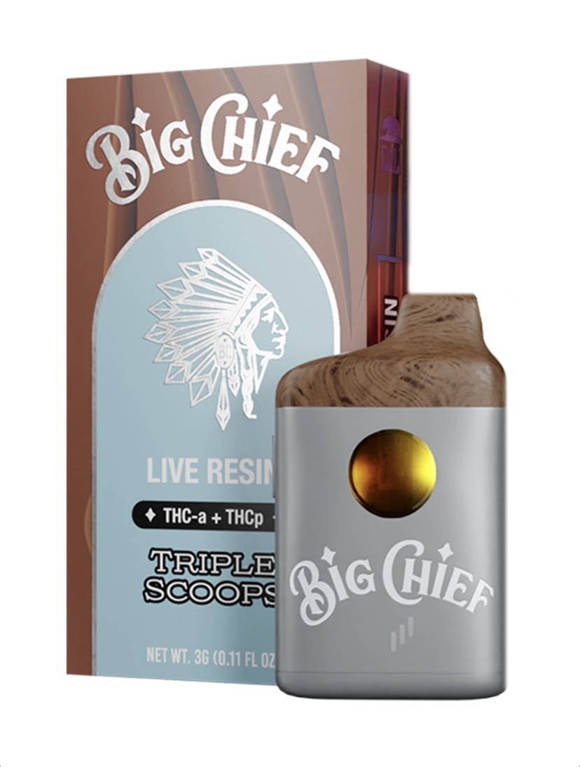 Triple Scoops Big Chief Live Resin THC-A+THC-P Disposable Vape 3G