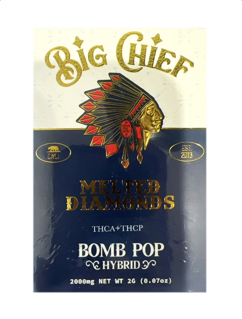 Bomb Pop Big Chief Melted Diamonds THCA+THCP Cart 2G