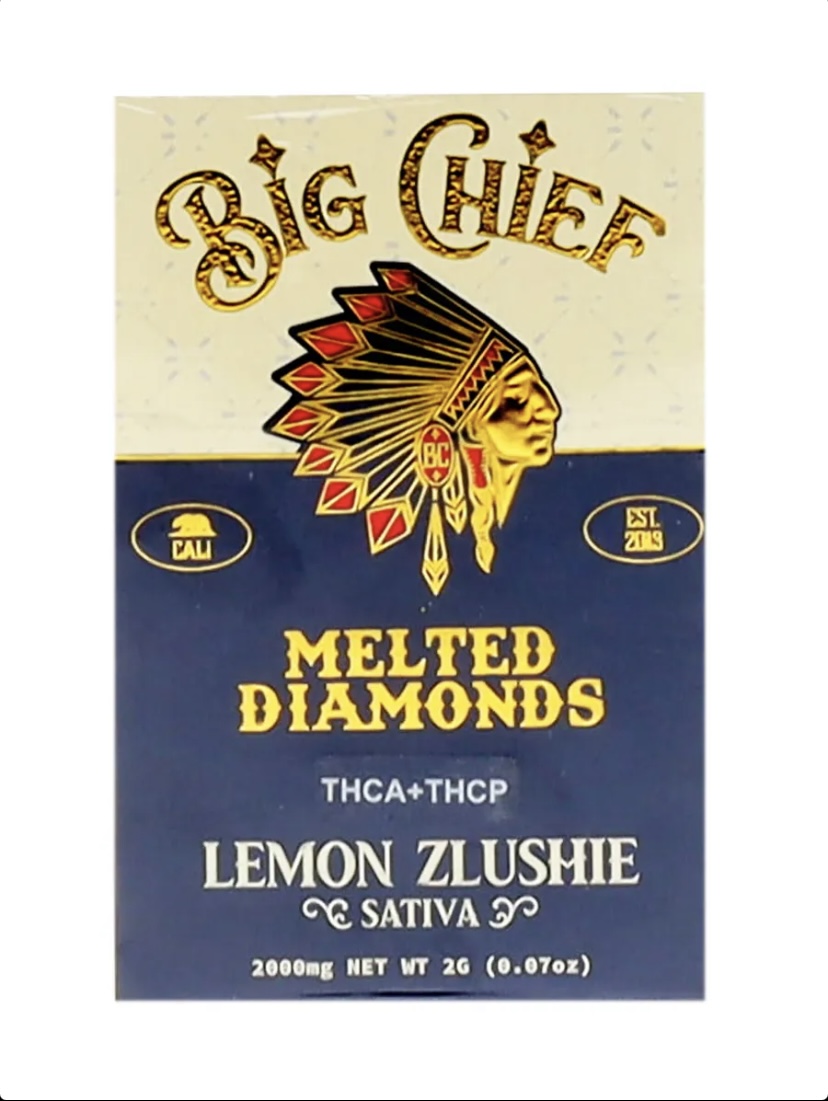 Lemon Zlushie Big Chief Melted Diamonds THCA+THCP Cart 2G
