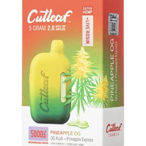 Pineapple OG Sativa Cutleaf Live Rosin Disposable Vape 5g