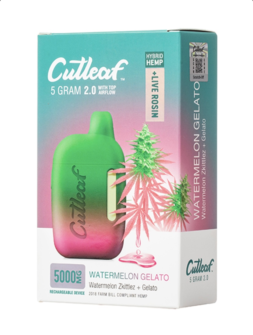 Watermelon Gelato Hybrid Cutleaf Live Rosin Disposable Vape 5g