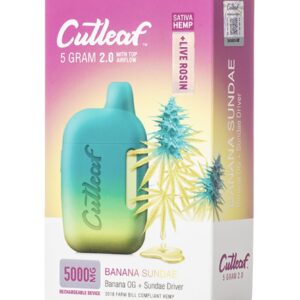 Banana Sundae Sativa Cutleaf Live Rosin Disposable Vape 5G