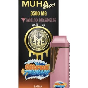 Citrus Tsunami Muha Meds THC-A Delta-9 Melted Diamonds Disposable 3.5G