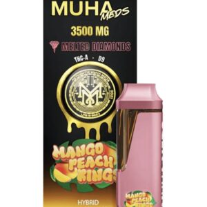 Mango Peach Kings Muha Meds THC-A Delta-9 Melted Diamonds Disposable 3.5G