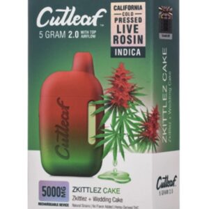 Zkittlez Cake Cutleaf 2.0 CBD THC Live Rosin Vape 5G