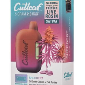 Sherbet Cutleaf 2.0 CBD THC Live Rosin Vape 5G