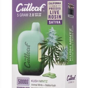 Kush Mintz Cutleaf 2.0 CBD THC Live Rosin Vape 5G
