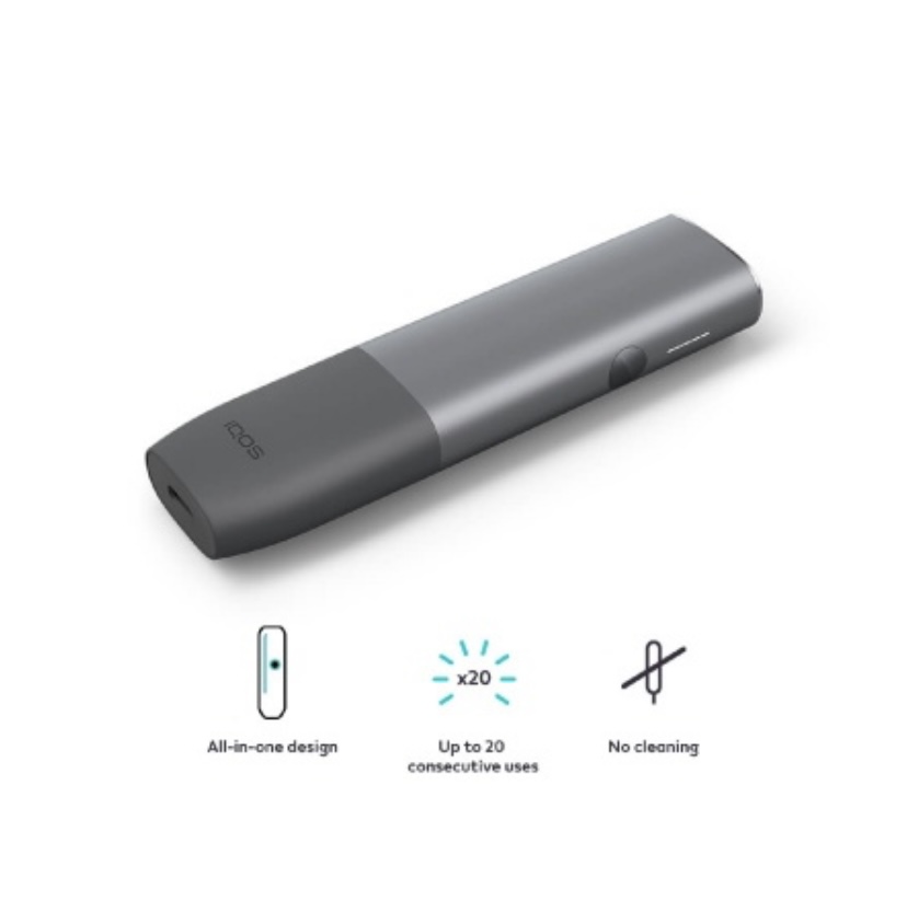 IQOS ILUMA ONE HEATED TOBACCO DEVICE STARTER KIT WITH TOBACCO REFILLS (PEBBLE GREY) - Image 3
