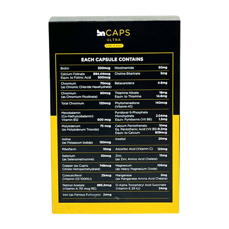 BN Caps Ultra (One a Day) by BN Healthy – 28 Multivitamin Capsules - Image 2