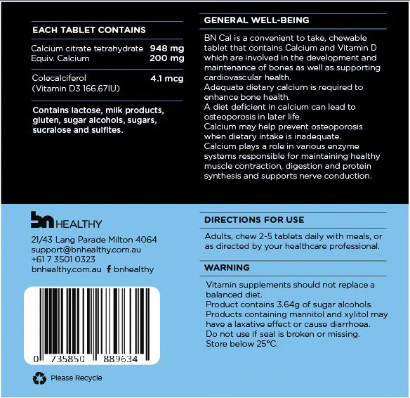 BN Cal by BN Healthy – Calcium & Vitamin D 90 Chewable Tablets - Image 2