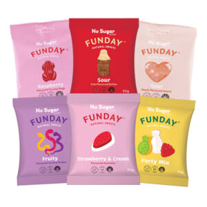 Gummy Natural Lollies (No added sugar) 50g by Funday – Pack Of 5