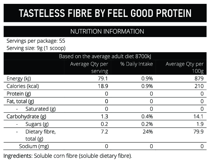 Tasteless Fibre 500g by Feel Good Protein - Image 2