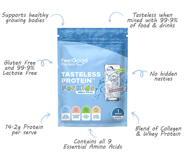 Tasteless Protein for Kids (Collagen & Whey) by Feel Good Protein – Sample Pack - Image 3