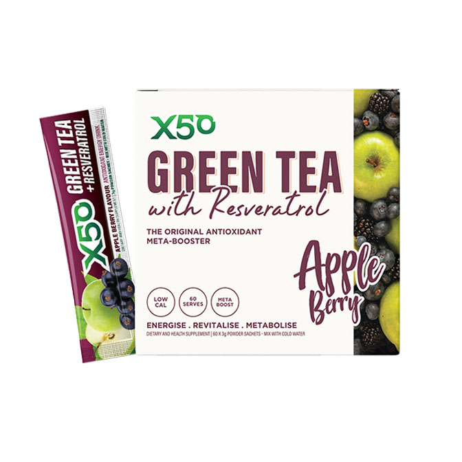X50 Green Tea + Resveratrol 60 Sachets - Image 10