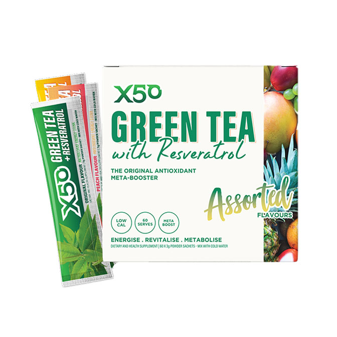 X50 Green Tea + Resveratrol 60 Sachets