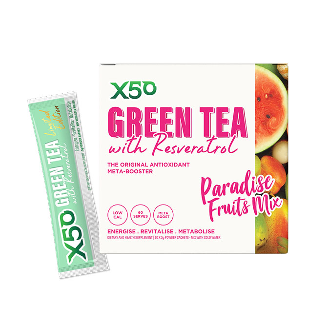 X50 Green Tea + Resveratrol 60 Sachets - Image 5