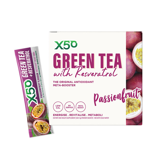 X50 Green Tea + Resveratrol 60 Sachets - Image 4